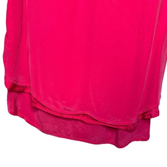 Soft Surroundings Hot Pink Gold Zip Front Tunic Tank Top Viscose Size M - Picture 3 of 5